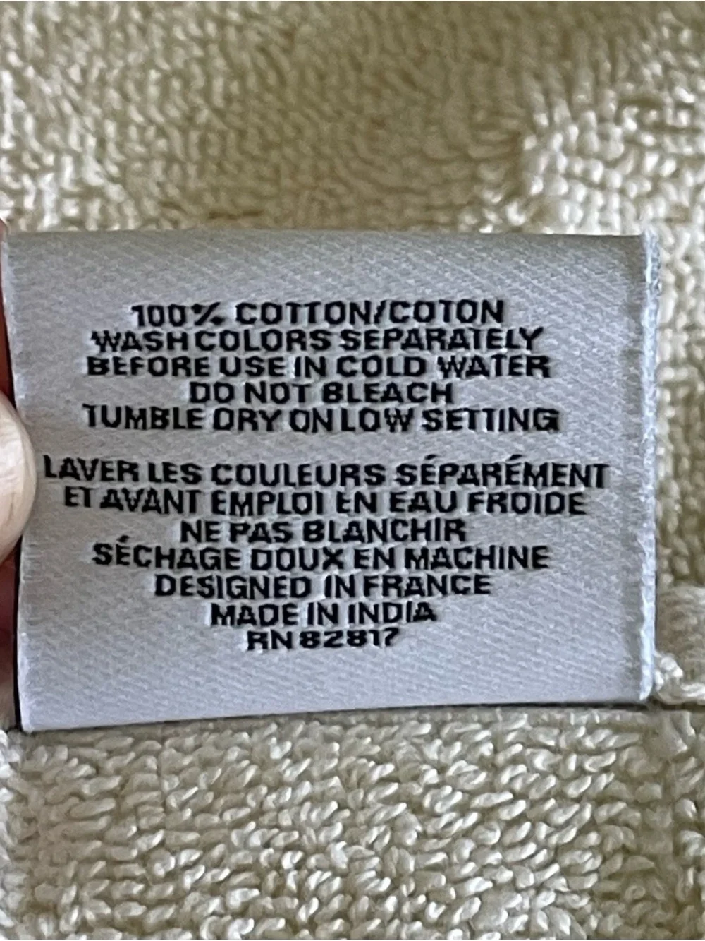 2 Lacoste Cream Towels with Signature Green Crocodile 30x56”